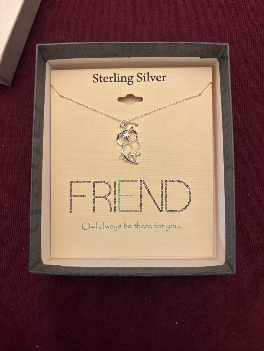 Footnotes Sterling Silver Owl Friendship Necklace - Silver